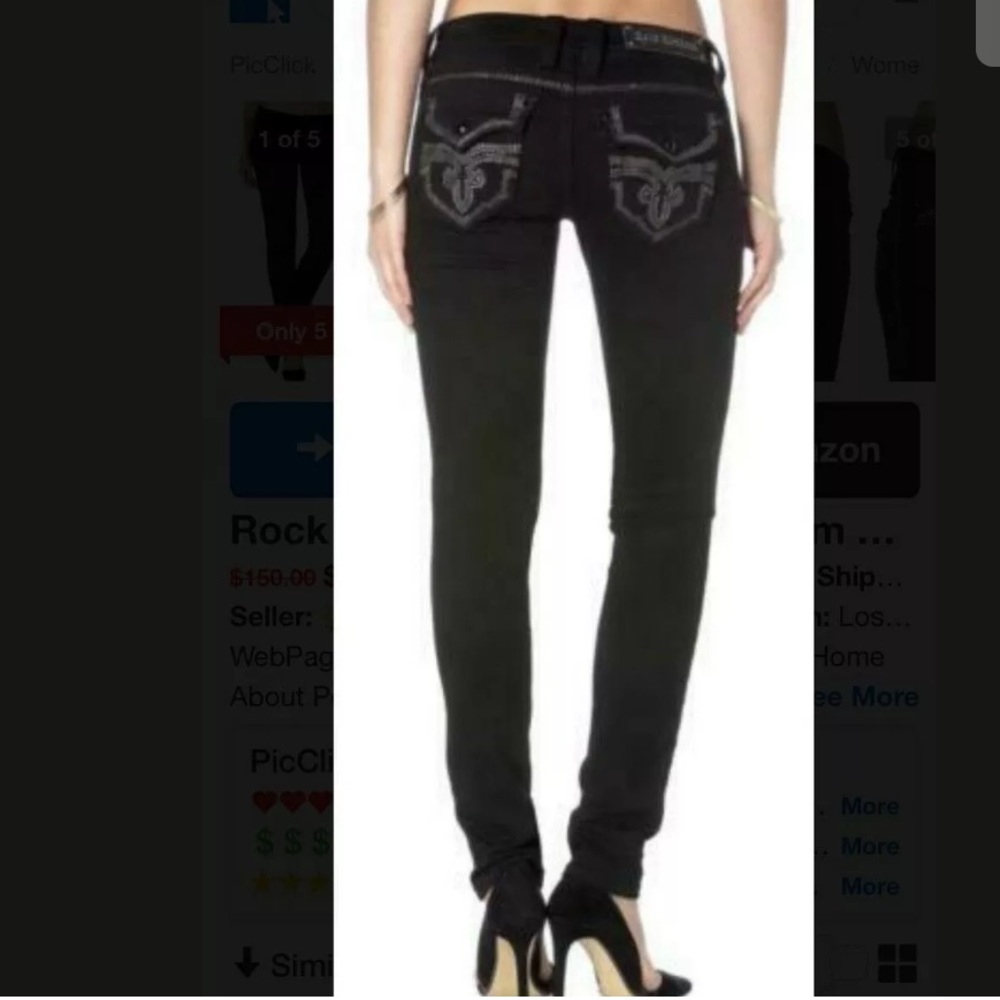 ROCK REVIVAL Noelle Flap Pocket Thick Stitch Jeans